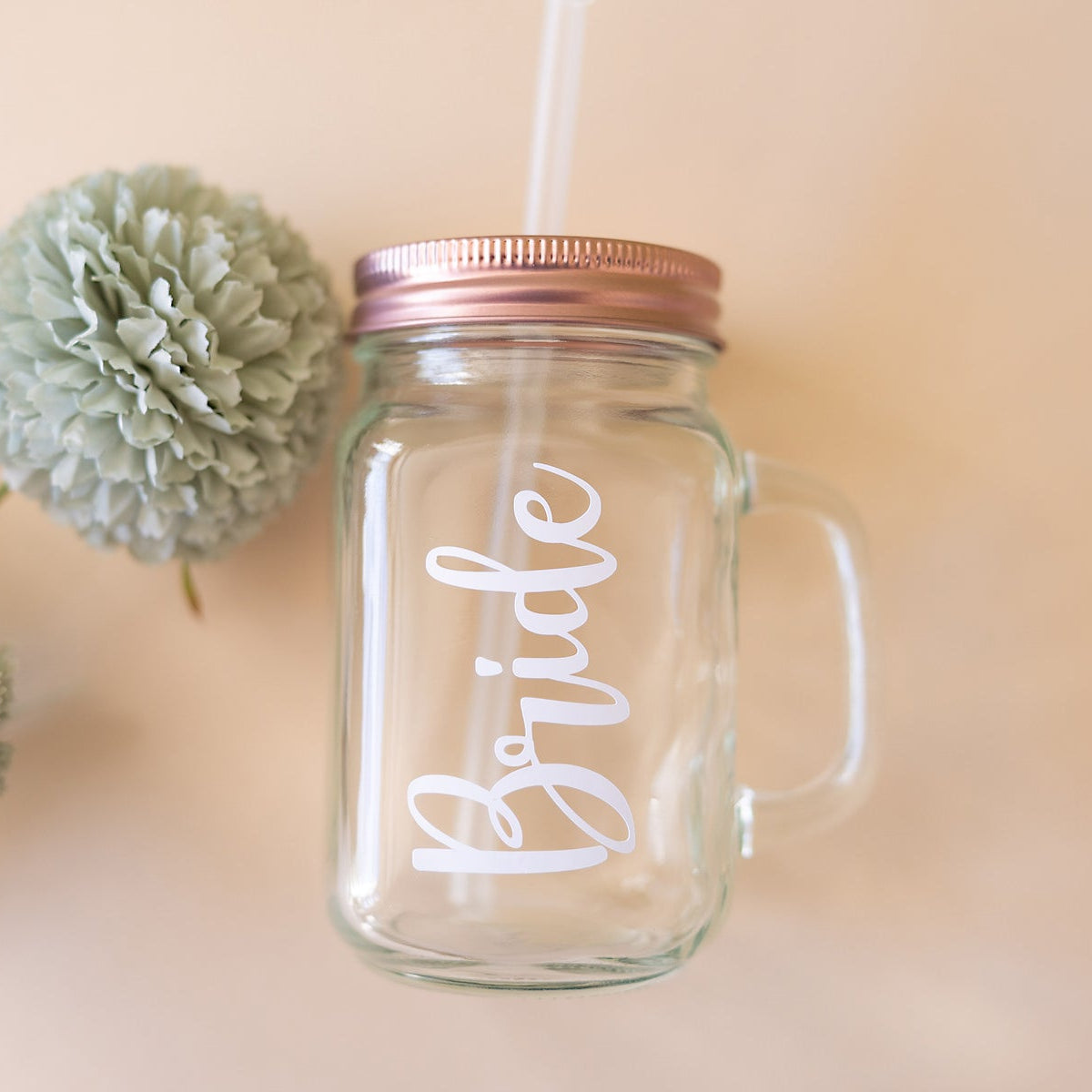 Personalised Glass Jar Cup