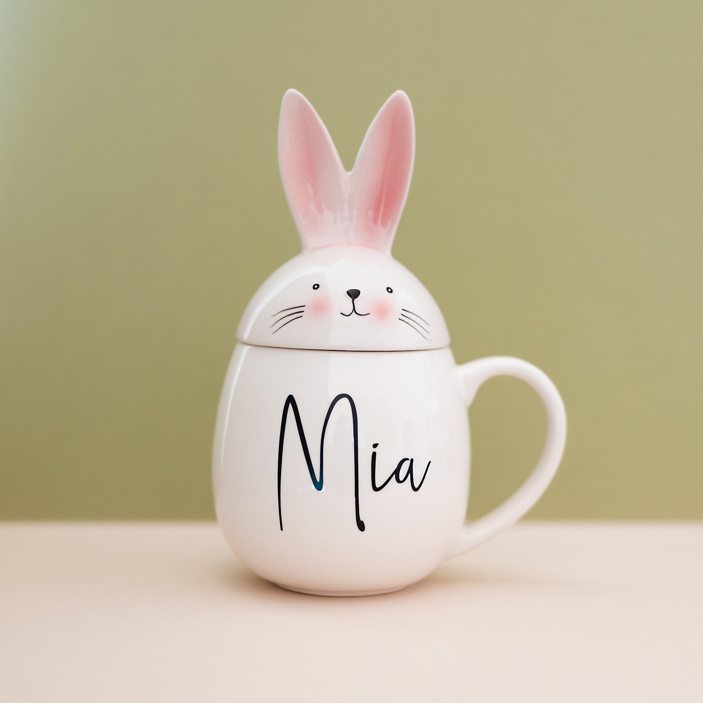 Bunny mug with lid